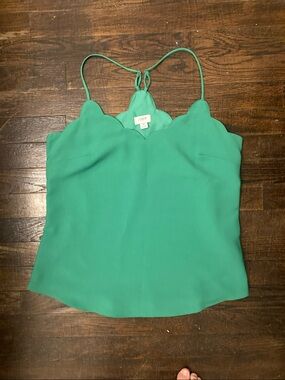 J. CREW FACTORY  Green Scalloped Camisole , Size 4